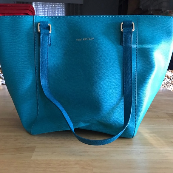 NWT VERA BRADLEY SMALL ELLA TOTE IN TURQUOISE - Picture 5 of 8